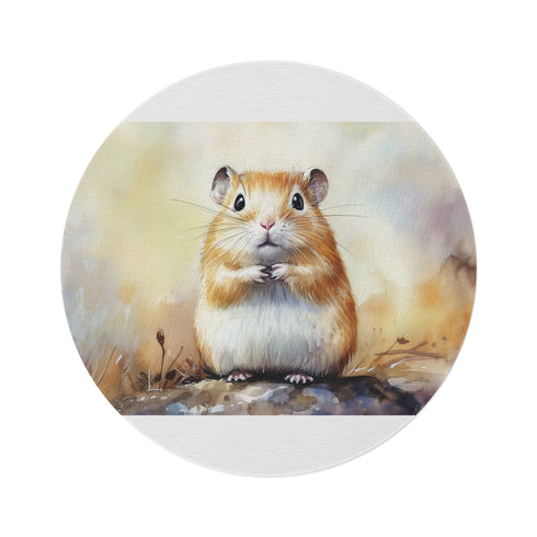 "Mongolian Gerbil Cutie Round Rug"