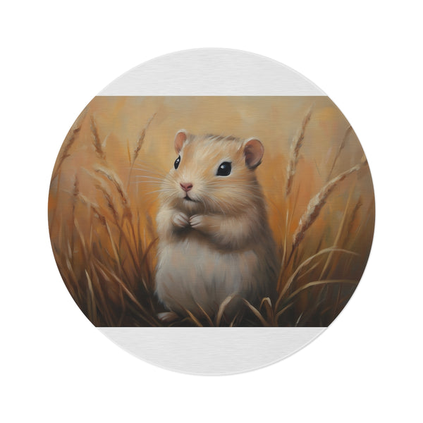 "Mongolian Gerbil Masterpiece Round Rug"