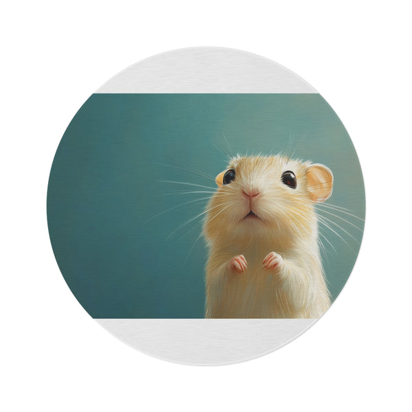"Mongolian Gerbil Round Rug - Adorable Gerbil Art"