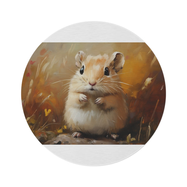 "Mongolian Gerbil Round Rug Masterpiece"