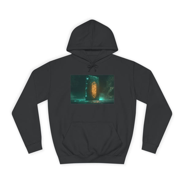 Monolith Glowing with Sacred Runes — Heavyweight Graphic Hoodie — Front Heavyweight Fleece Hoodie View