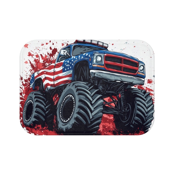 "Monster Truck Madness Bath Mat"