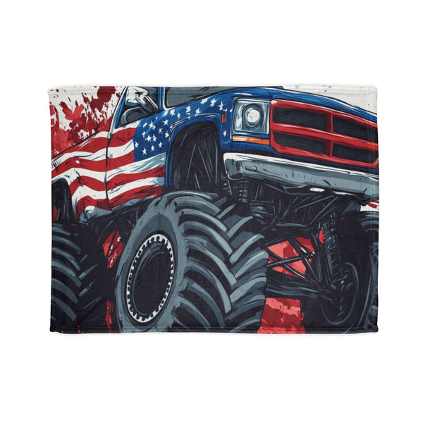 Monster Trucks — Plush Fleece Throw Blanket — Full Flat Artwork View