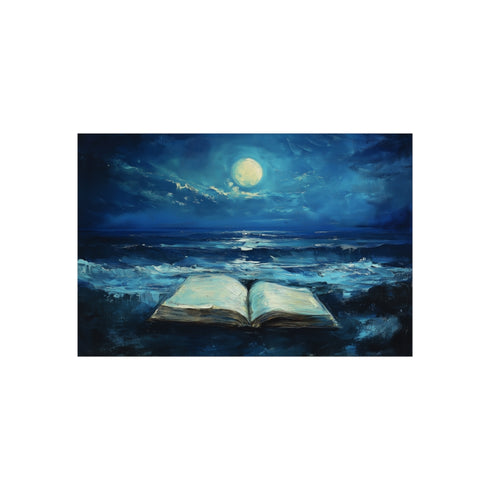 Moonlight Illuminates Open Book Scene