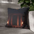 Moonlight Temple with Levitating Torches (Edition IV) — 40×40 Cushion Cover — Sofa & Armchair Living Room Lifestyle View