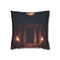 Moonlight Temple with Levitating Torches (Edition IV) — 40×40 Cushion Cover — Front 40×40 cm Square Cushion View