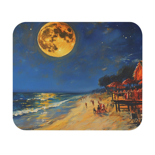 Moonlit Beach Night Mouse Pad
