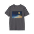 Moonlit Beach Night Tee: Full Moon Party Painting