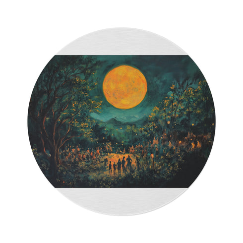 "Moonlit Festival Concert Round Rug"