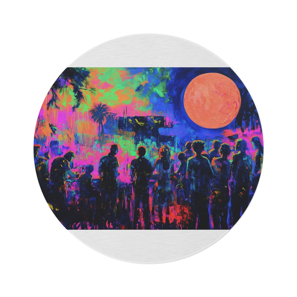 "Moonlit Festival Neon Rug"