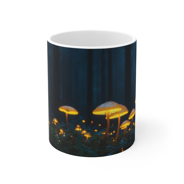 Moonlit Forest Glowing Mushrooms Mug