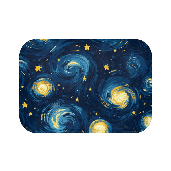"Moonlit Night Pattern Bath Mat"