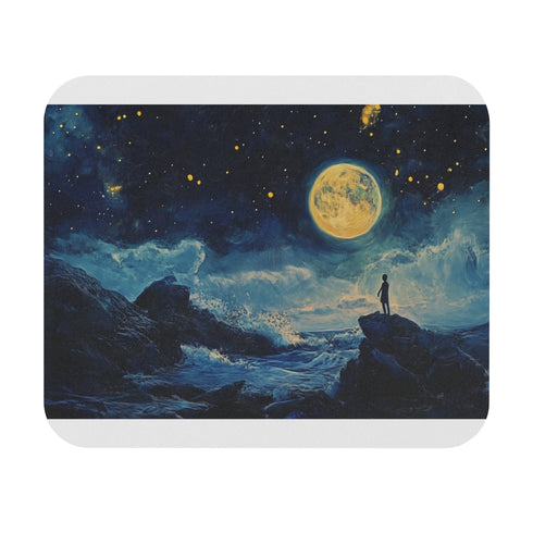 Moonlit Starry Night Mouse Pad