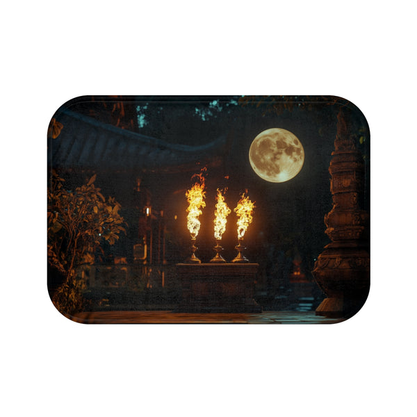 Moonlit Temple Torch Bath Mat
