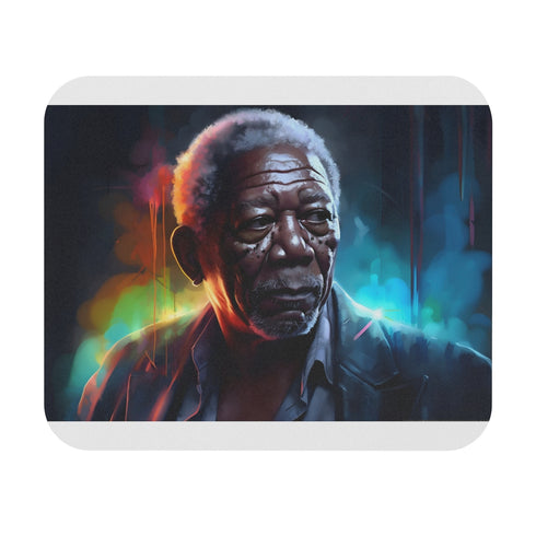 Morgan Freeman Neon Watercolor Mousepad