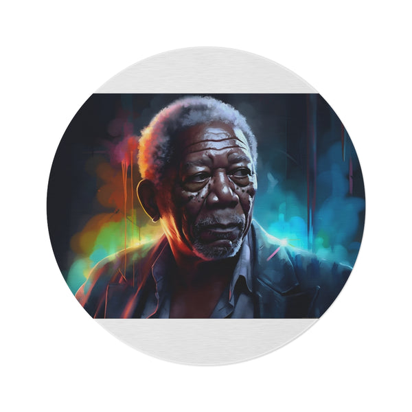 "Morgan Freeman Neon Watercolor Rug"