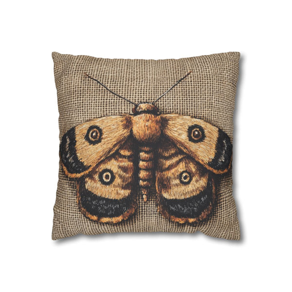 "Moth Magic Burlap Pillowcase"