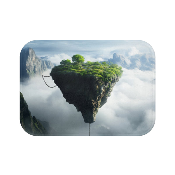 "Mountain Chains Floating Island Bath Mat"