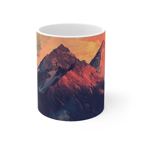 "Mountain Grunge Abstract Mug: Get your artistic fix!"