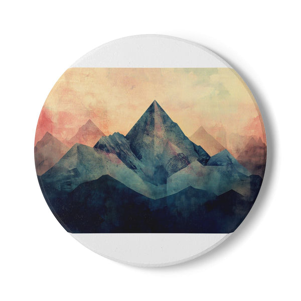 "Mountain Grunge Coaster: Artsy Elegance"