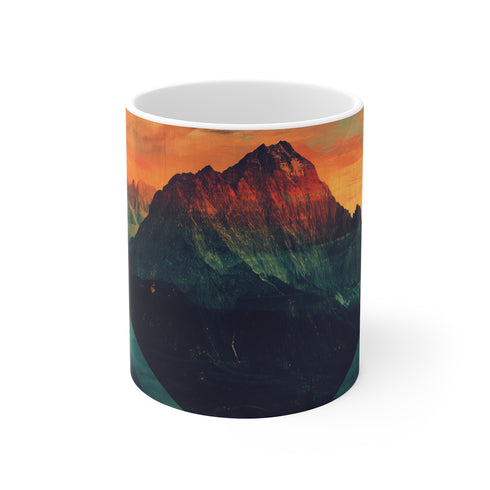 "Mountain Grunge Geometric Art Mug"