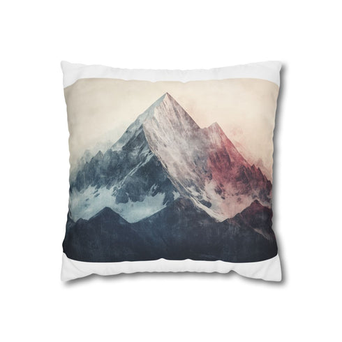 "Mountain Grunge Geometric Pillow Cover"