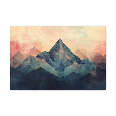 "Mountain Majesty in Grunge Abstract"