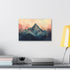 Abstract mountain majesty canvas wall decor in grey-blue-brown tones.