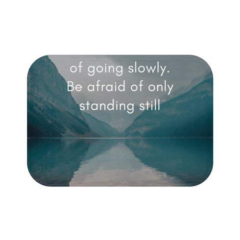 "Mountain Motivational Bath Mat: Inspirational Zen for Your Bathroom"