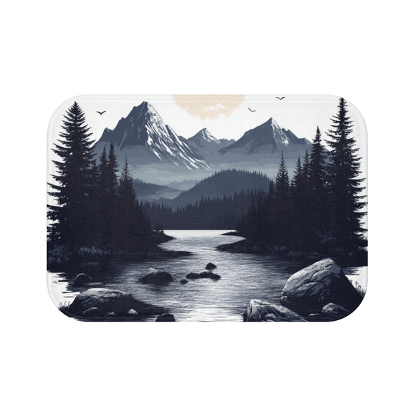 "Mountain River Edge Bath Mat"