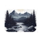 "Mountain River Edge Bath Mat"