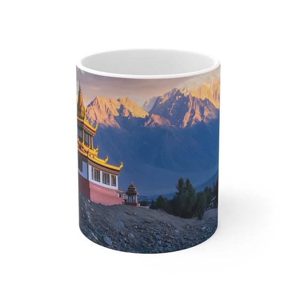 Mountain Temple Golden Hour Mug