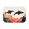 Mountain-Themed Bath Mat with Whales