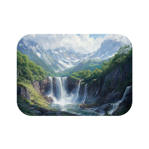 "Mountain Waterfall Hokkaido Bath Mat"
