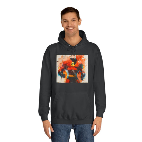 Mr Incredible Graphic Unisex College Hoodie - Lifestyle Model View