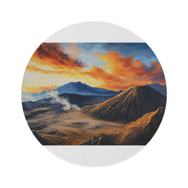 "Mt Bromo Sunrise Round Rug"
