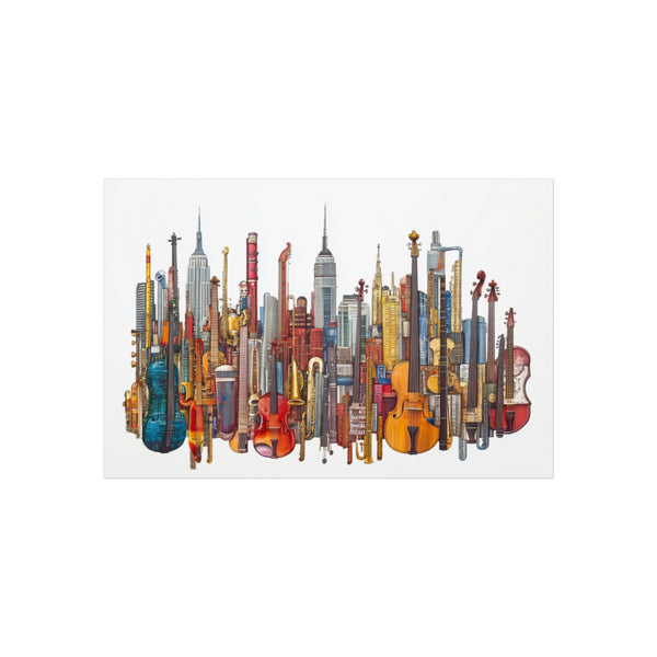 Musical Instrument City Skyline Art