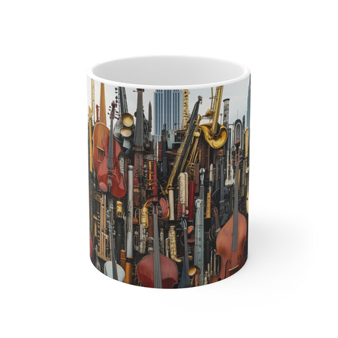 "Musical Instrument City Skyline Mug"