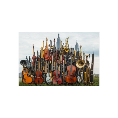 "Musical Instrument City Skyline Poster"
