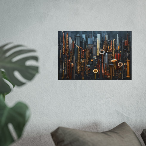Musical Instruments City Skyline Poster