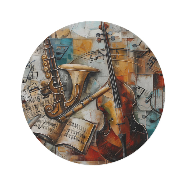 "Musical Notes Round Rug: Harmonize Your Home"