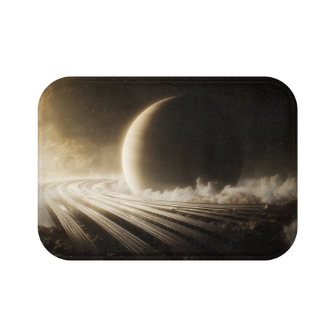 "Musical Planet Rings Bath Mat"
