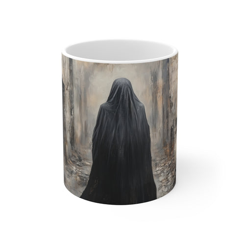 Mystical Cloaked Figure Ruins Mug