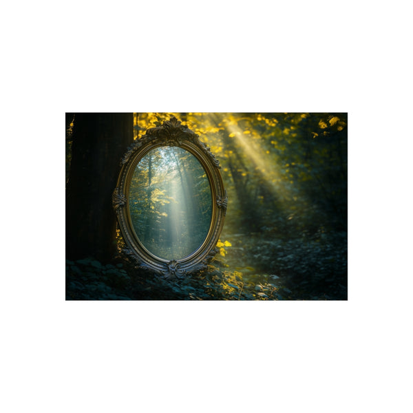 Mystical Haunted Mirror Sunlit Forest