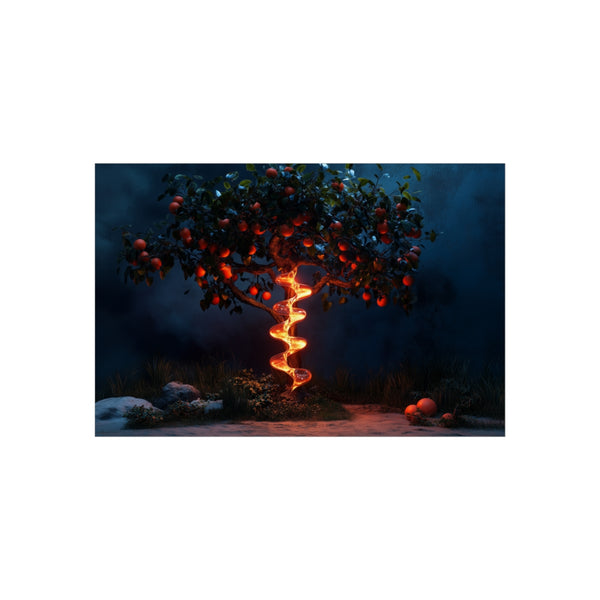 "Mystical Hourglass Tree Glowing Fruit"