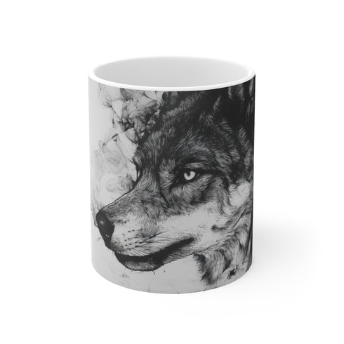 Mystical Ink Wolf Smoke Mug