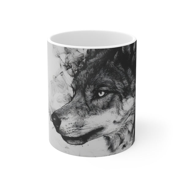 Mystical Ink Wolf Smoke Mug