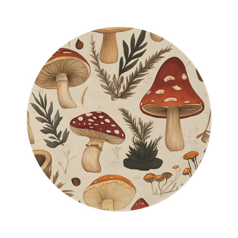 "Mystical Mushroom Dream Round Rug"