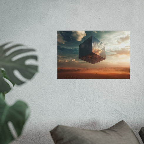 Mystical Tesseract Art In Desert