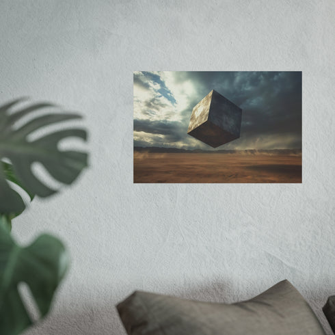 Mystical Tesseracts Float Desert Storm.